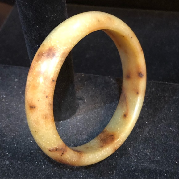 Genuine Light Moss Green & Brown Jade Bracelet - Picture 11 of 11